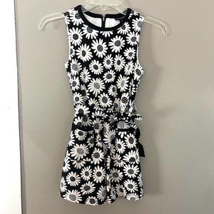 Victoria Beckham for Target Black & White Floral Sleeveless Romper Size Medium